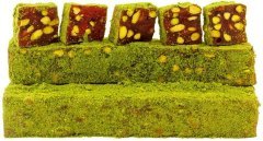 Powdered Pistachio Coated Pomegranate Flavored Turkish Delight with Pistachio (Glucose Free) 1000g