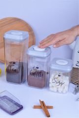 3 Sizes Pressed Vacuum Locked Storage Container And 3 Water Resistant Transparent Labels