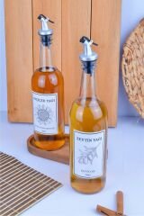 2 Pieces Non-drip Smart Oil Vinegar Vinegar And Water Resistant Private Label With Wooden Stand - 750ml